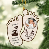 Custom Personalized Baby Photo Wooden Ornament - Christmas Gift Idea For Baby - My First Christmas