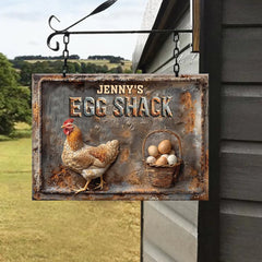 Your Egg Shack - Personalized Chicken Rectangle Met