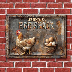 Your Egg Shack - Personalized Chicken Rectangle Met-2