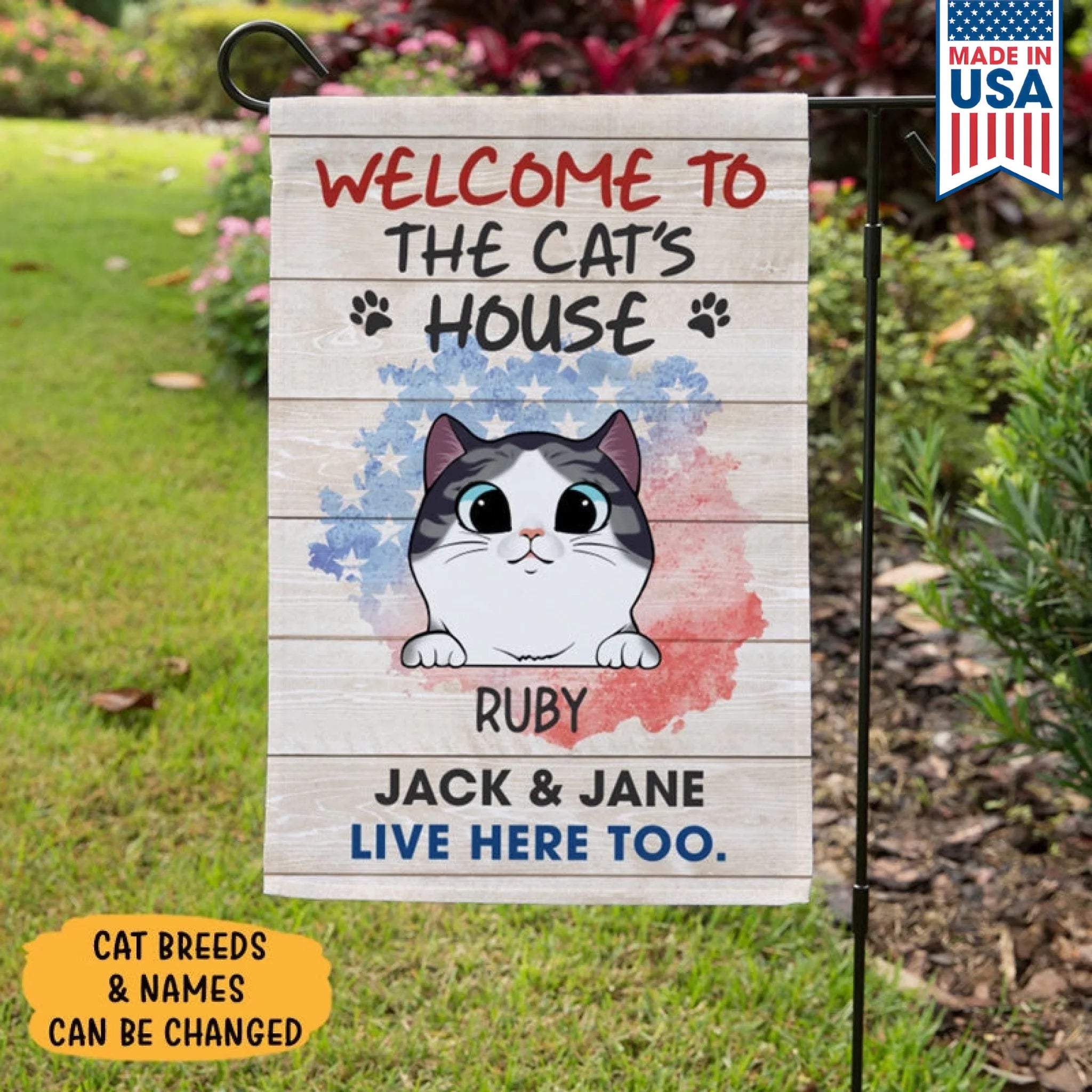 Welcome To The Dog House_ Personalized Garden Flags