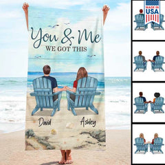 Dog-Floral-Toile-De-Jouy-Chinoiserie-French-Personalized-Quick-Dry-Beach-Towel-1