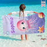 Dog-Floral-Toile-De-Jouy-Chinoiserie-French-Personalized-Quick-Dry-Beach-Towel-1