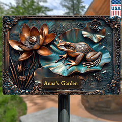 My Beautiful Garden Stunning Lily Pond Personalized Metal Sign